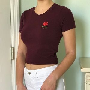 fifth sun rose top in maroon